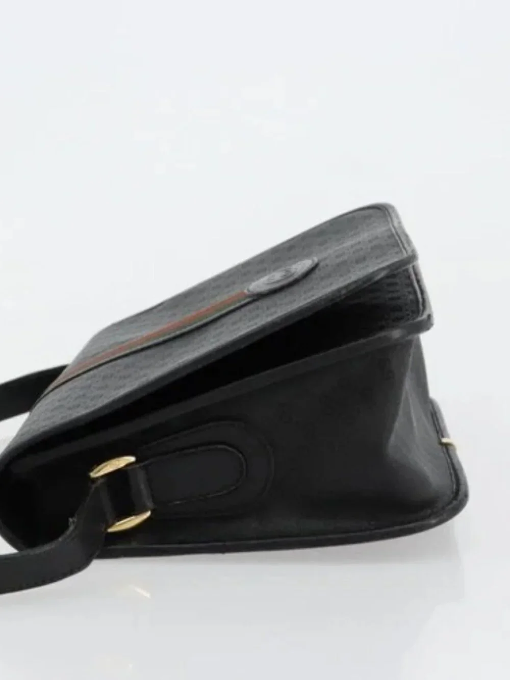 GUCCI Micro GG Supreme Web Sherry Line Bag PVC Black 001 904 0915 Auth BA12899
